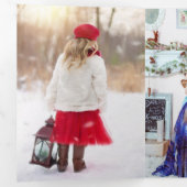 Red Craft Paper Foto op maat van Kerstmis Drieluik Wenskaart (Binnenzijde eerst)