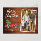 Red Craft Tape-penseel Script Truck Wood Kerstmis Briefkaart (Voorkant)