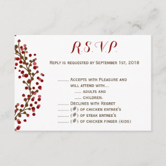 Red Cranberry Wreath R.S.V.P. RSVP Kaartje