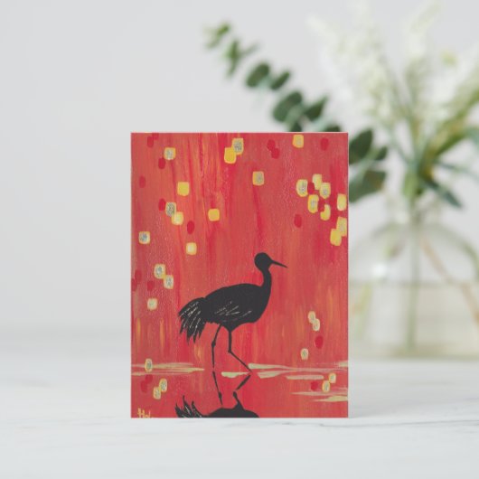 RED CRANE BRIEFKAART (Staand voorkant)