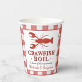 Red Crawfish Boil Lobster Party Verloving Picnic Papieren Bekers (Achterkant)