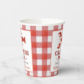 Red Crawfish Boil Lobster Party Verloving Picnic Papieren Bekers (Links)