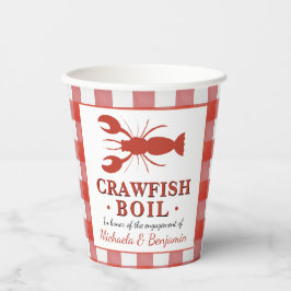 Red Crawfish Boil Lobster Party Verloving Picnic Papieren Bekers