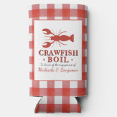 Red Crawfish Boil Lobster Party Verloving Picnic Seltzer Blikjeskoeler (Achterkant)