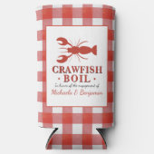 Red Crawfish Boil Lobster Party Verloving Picnic Seltzer Blikjeskoeler (Voorkant)