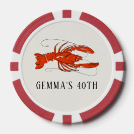 Red Crawfish Boil Seafood gepersonaliseerd Poker Chips