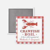 Red Crawfish Boil Seafood Party Verloving Picnic Magneet (Voorkant / Achterkant)