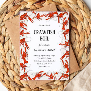 Red Crawfish Boil zeevruchten Verjaardagsfeest Kaart
