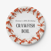 Red Crawfish Boil zeevruchten Verjaardagsfeest Papieren Bordje (Voorkant)
