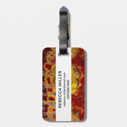 Red Crayola Jasper Bagagelabel (Achterkant verticaal)