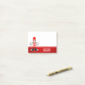 Red Crayon op persoonlijke titel Post-it® Notes (Op bureau)
