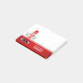 Red Crayon op persoonlijke titel Post-it® Notes (Schuin)