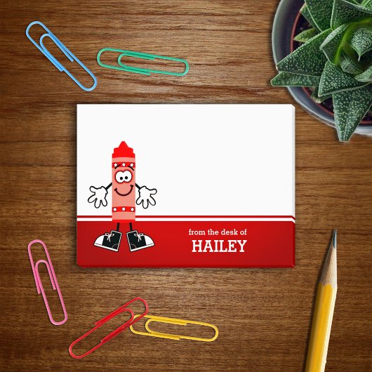Red Crayon op persoonlijke titel Post-it® Notes