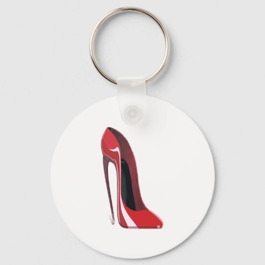 Red Crazy Hiel Stiletto Shoe Art Sleutelhanger (Voorkant)