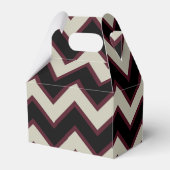 Red Cream Black Chevron Baby shower Bedankdoosjes (Achterkant)