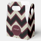 Red Cream Black Chevron Baby shower Bedankdoosjes (Geopend)