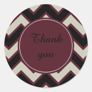 Red Cream Black Chevron dank u Ronde Sticker