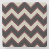 Red Cream Black Chevron Stenen Onderzetter (Voorkant)