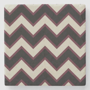Red Cream Black Chevron Stenen Onderzetter
