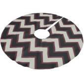 Red Cream Black Chevron Stripes Kerstmis Kerstboom Rok (Gekanteld)