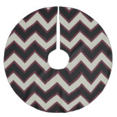 Red Cream Black Chevron Stripes Kerstmis Kerstboom Rok (Voorkant)