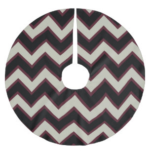 Red Cream Black Chevron Stripes Kerstmis Kerstboom Rok