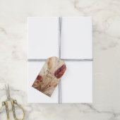 Red Cream Boho Feather Floral Cadeaulabel (Met Touw)