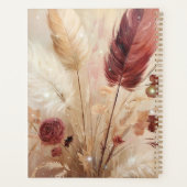 Red Cream Boho Feather Floral Planner (Achterkant)