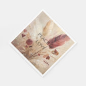 Red Cream Boho Feather Floral Servet (Hoek)