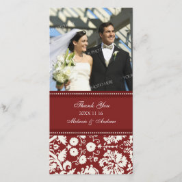 Red Cream Dank u bruiloft foto kaarten