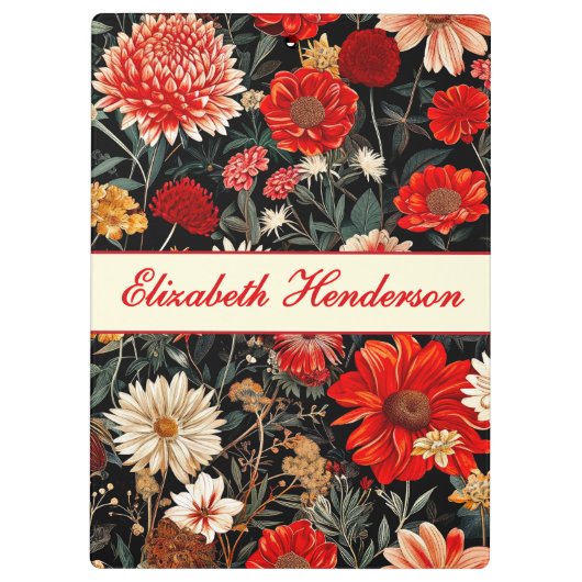 Red Cream en Dark Floral Klembord (Achterkant)