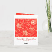 Red Cream Floral Hartelijk dank Bedankkaart (Achterkant)