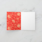 Red Cream Floral Hartelijk dank Bedankkaart (Binnen)