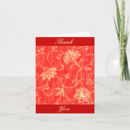 Red Cream Floral Hartelijk dank Bedankkaart