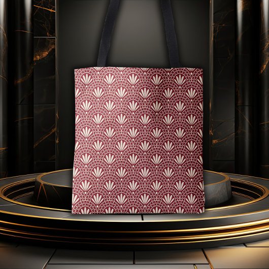 Red & Cream Gatsby Glamour Tote Bag