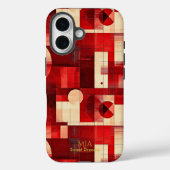 Red & Cream Geometric Art Telefoonhoesje – Sweet D Case-Mate iPhone Case (Achterkant)