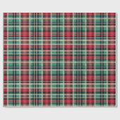 Red Cream Green Plaid Stripes Cadeaupapier (Vlak)