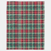 Red Cream Green Plaid Stripes Fleece Deken (Voorkant)
