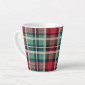 Red Cream Green Plaid Stripes Latte Mok (Linkerhoek)
