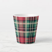 Red Cream Green Plaid Stripes Latte Mok (Voorkant)