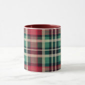 Red Cream Green Plaid Stripes Mok (Midden)