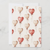 Red Cream Heart Balloons Baby shower Kaart (Achterkant)