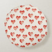 Red Cream Heart Balloons Baby shower Rond Kussen (Achterkant)