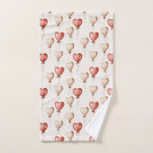 Red Cream Heart Balloons Bad Handdoek (Handdoek)