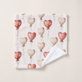 Red Cream Heart Balloons Bad Handdoek (Wasdoekje)