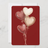 Red Cream Heart Balloons Bridal Shower Kaart (Achterkant)