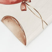 Red Cream Heart Balloons Fleece Deken (Hoek)