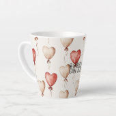 Red Cream Heart Balloons Latte Mok (Linkerhoek)