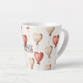 Red Cream Heart Balloons Latte Mok (Rechterhoek)