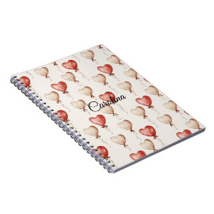 Red Cream Heart Balloons Notitieboek